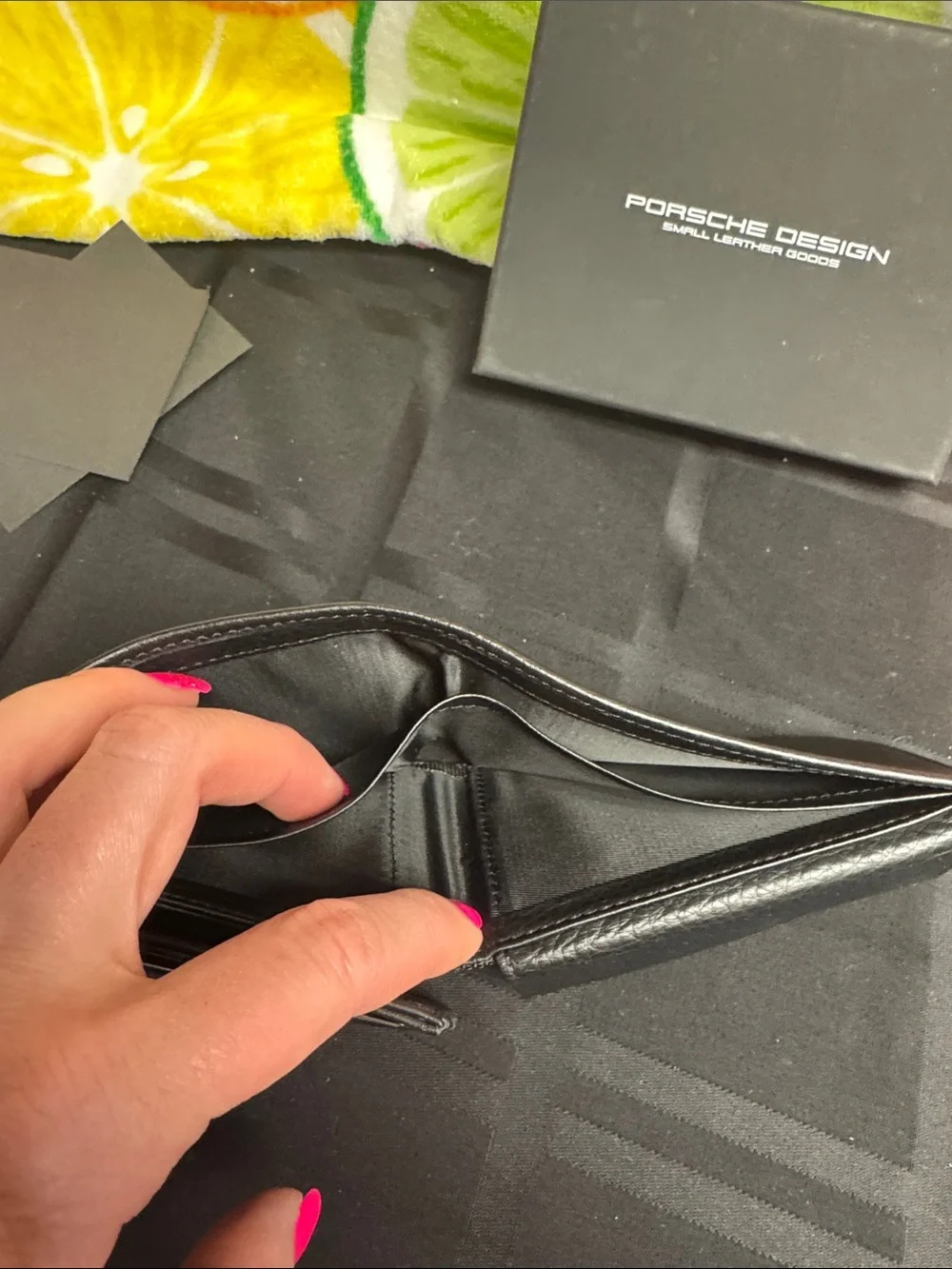 Porsche Design Bifold Black Pebble Leather Wallet